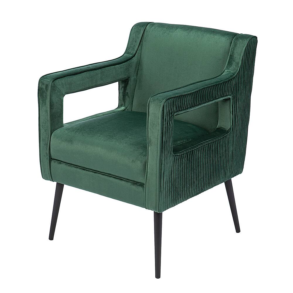 Left View: SEI Furniture - Martense Upholstered Accent Chair - Green and black finish