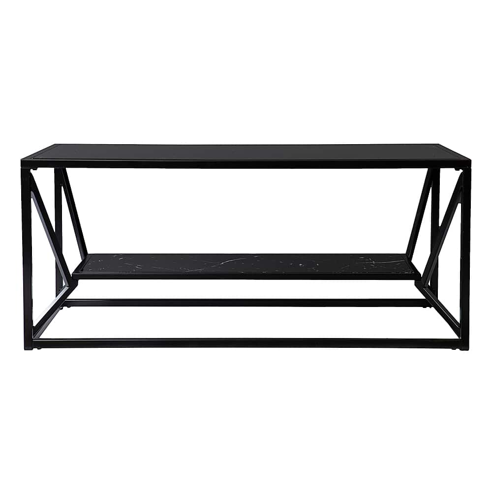 Angle View: SEI Furniture - Argall Glass-Top Cocktail Table - Black finish