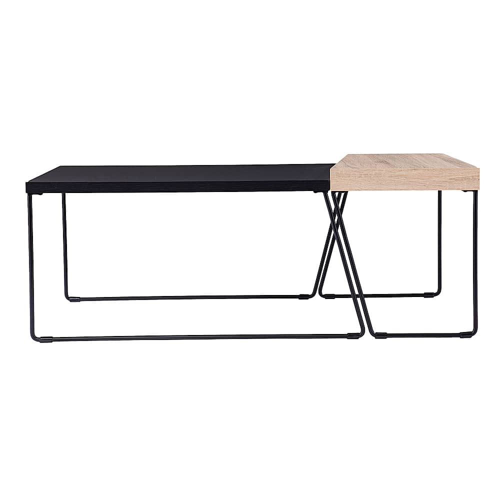 Angle View: Southern Enterprises - Rickby Cocktail Table - 2pc Set - Black and natural finish