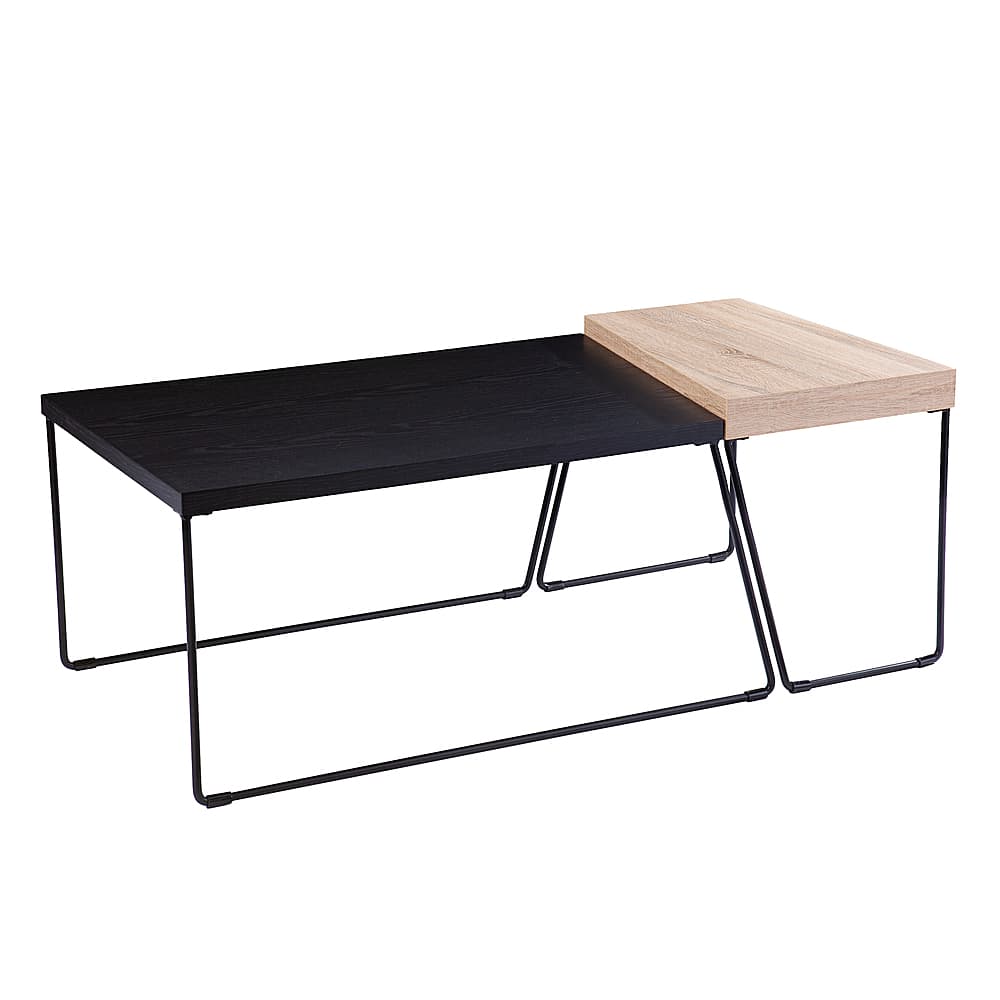 Left View: Southern Enterprises - Rickby Cocktail Table - 2pc Set - Black and natural finish