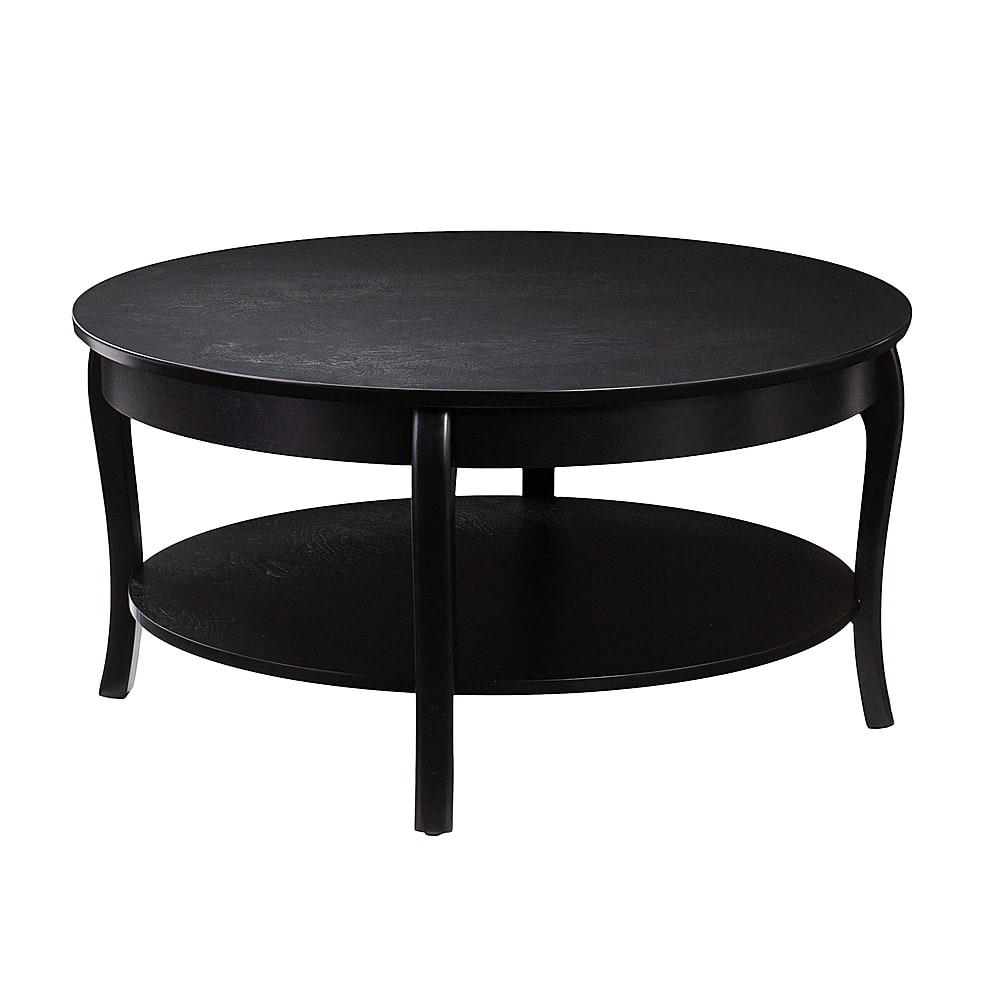 Left View: Southern Enterprises - Ava Round Cocktail Table - Black - Black finish