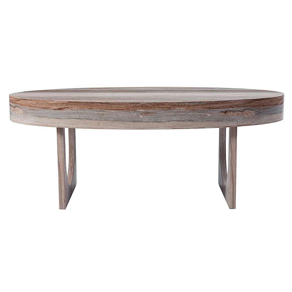 Angle View: SEI Furniture - Chadkirk Faux Marble Cocktail Table - Brown faux marble finish