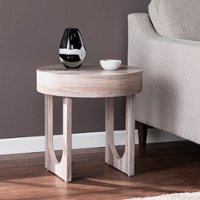SEI Furniture - Chadkirk Round Faux Marble End Table - Brown faux marble finish - Front_Zoom