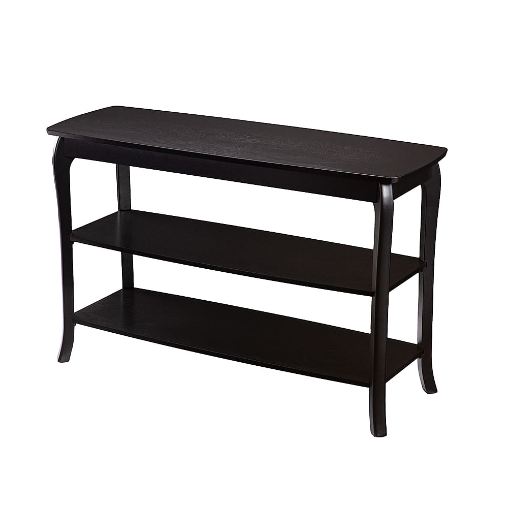 Left View: Southern Enterprises - Ava Console Table w/Shelves - Black - Black finish