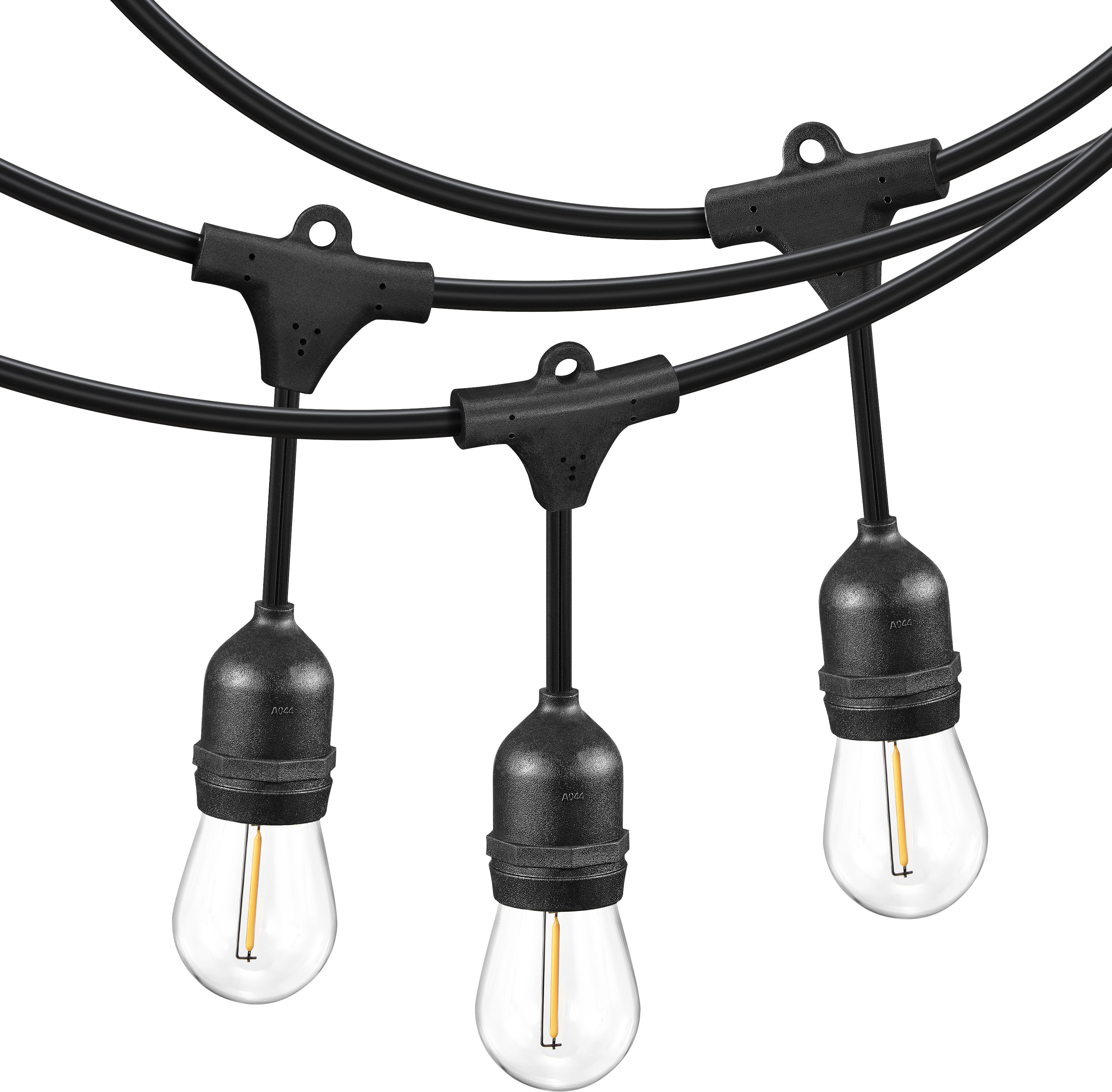 Enbrighten 24-ft Plug-in Black Indoor/Outdoor String Light with 12 Color  Changing-Light LED Edison Bulbs Bluetooth Compatibility Wi-fi Compatibility  in the String Lights department at