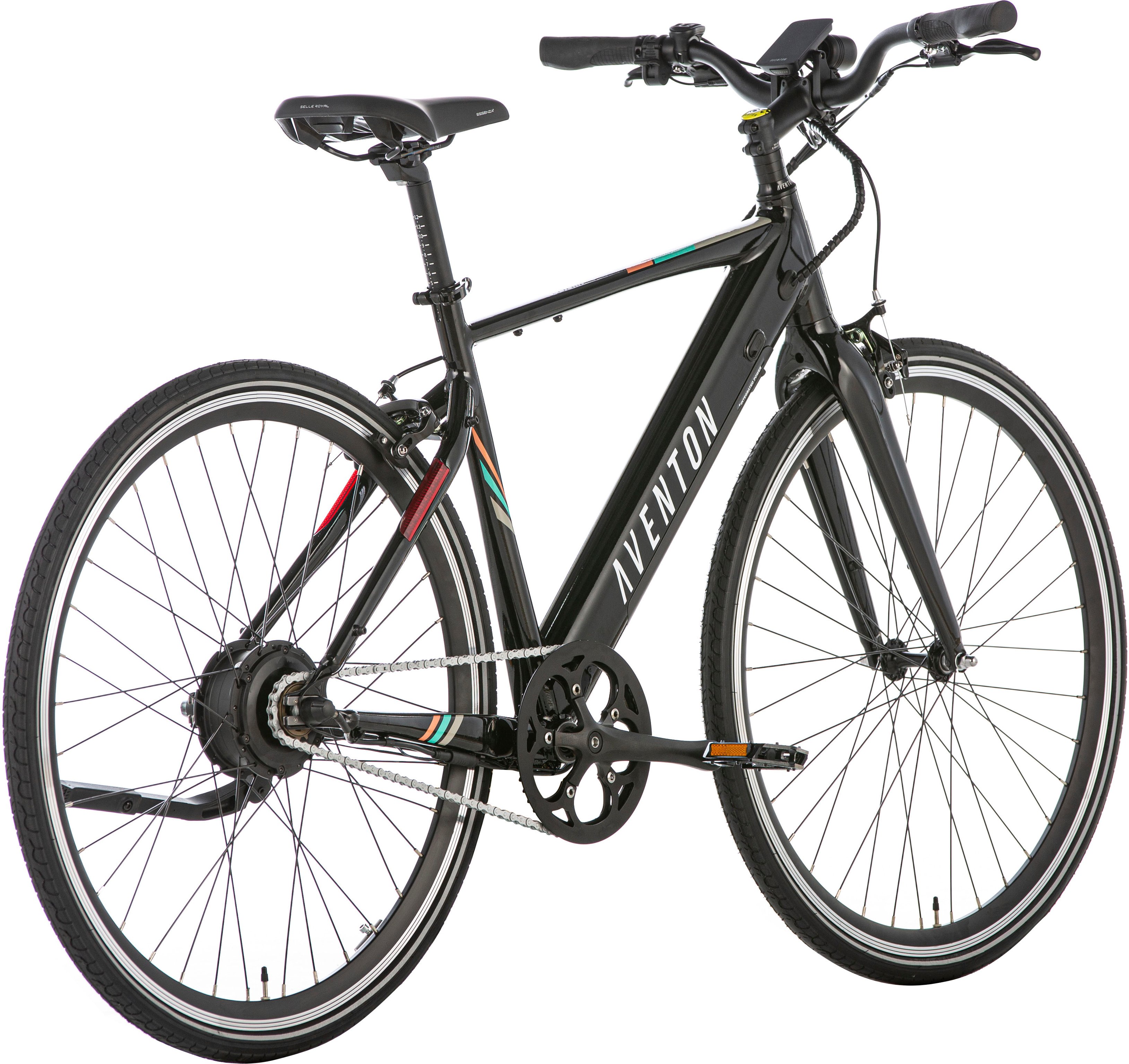 Left View: Aventon - Soltera Step-Over Ebike w/ 40 mile Max Operating Range and 20 MPH Max Speed - Regular - Onyx Black