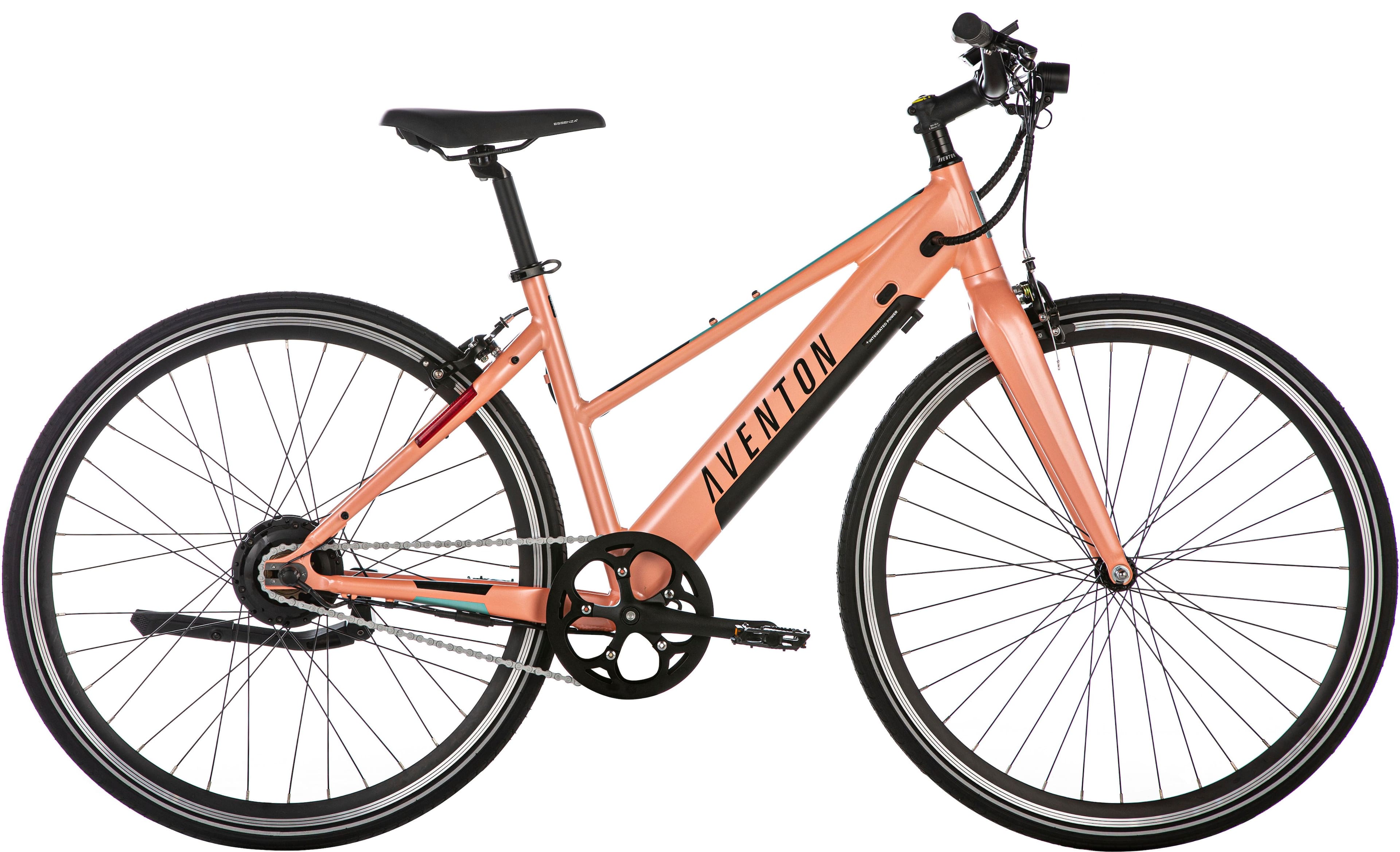 Angle View: Aventon - Soltera Step-Through Ebike w/ 40 mile Max Operating Range and 20 MPH Max Speed - Medium/Large - Salmon Pink