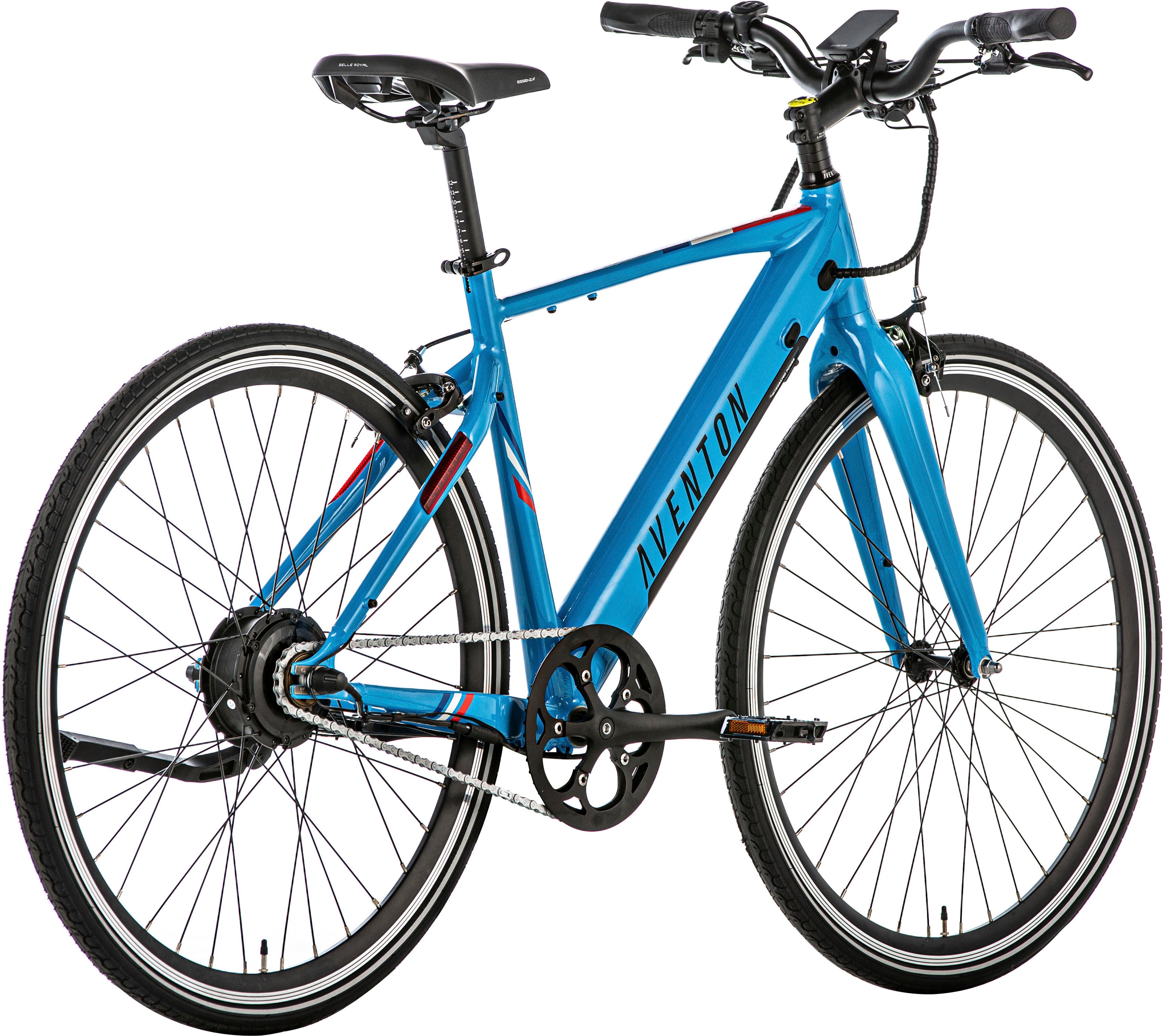 Left View: Aventon - Soltera Step-Over Ebike w/ 40 mile Max Operating Range and 20 MPH Max Speed - Regular - Azure Blue