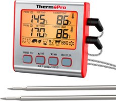 ThermoPro - Dual Probe Digital Cooking Meat Thermometer - Red - Angle_Zoom