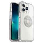 Front Zoom. OtterBox - Otter + Pop Symmetry Clear Case with PopGrip for Apple iPhone 13 Pro - Clear.