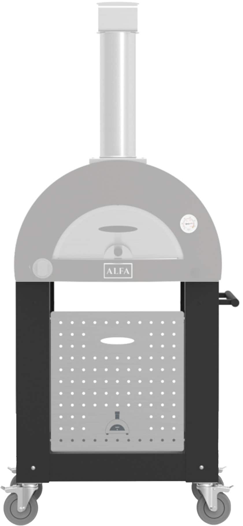 Angle. Alfa - One Pizza Oven Base - Black.