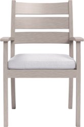 Yardbird® - Eden Arm Outdoor Dining Chair - Silver - Front_Zoom