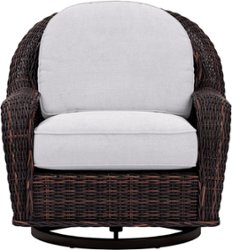Yardbird® - Waverly Outdoor Swivel Glider Chair - Silver - Front_Zoom