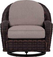 Yardbird® - Waverly Outdoor Swivel Glider Chair - Shale - Front_Zoom
