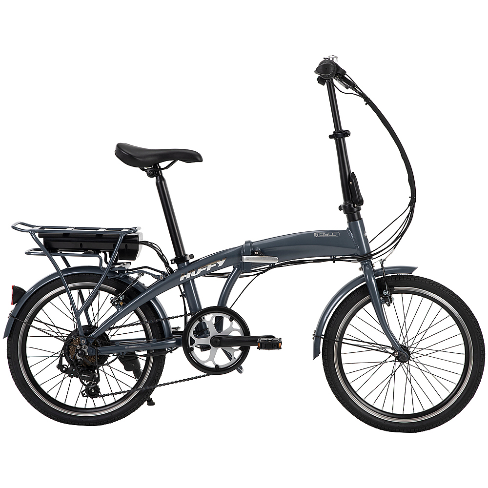 Huffy Oslo Folding E-Bike w/ 25 mi max Operating Range & 20 mph max Speed - Charcoal