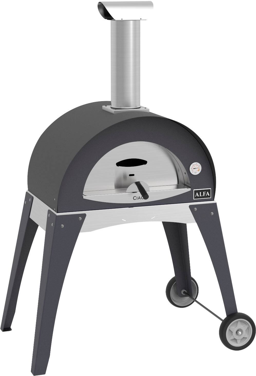 Left. Alfa - Ciao Pizza Oven Top Cover - Grey.