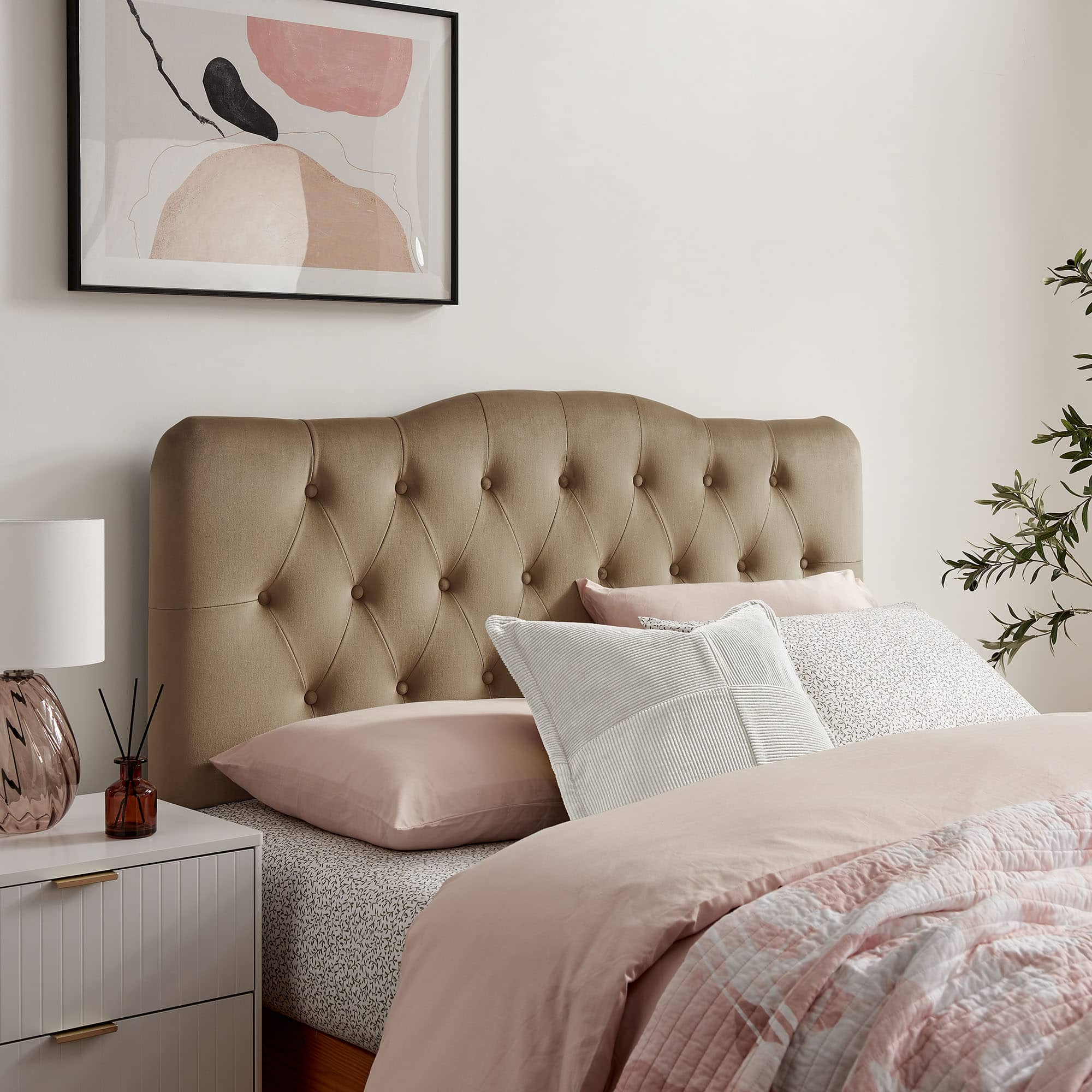 Annabel Diamond Tufted Performance Velvet Headboard by Modway - Taupe price history on PriceWatchPro