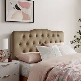 Annabel Diamond Tufted Performance Velvet Headboard by Modway - Taupe