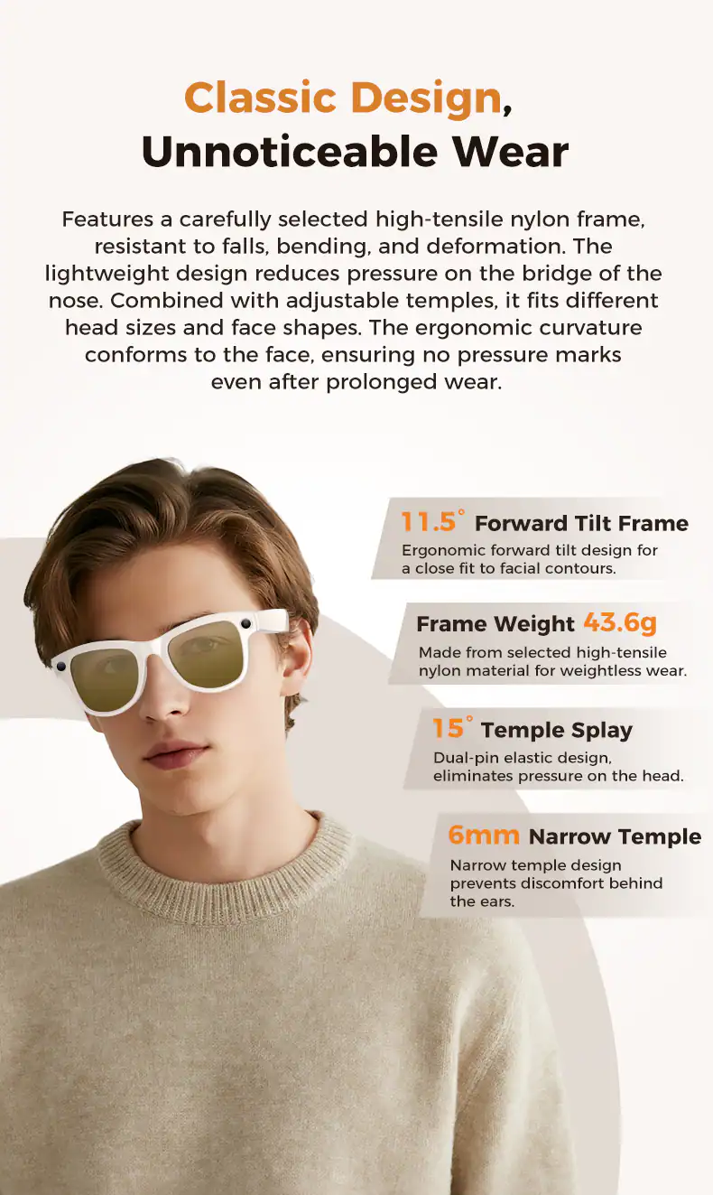 Loheer Smart Glasses with 8MP Camera, AI Voice & Translation, 3600mAh ...