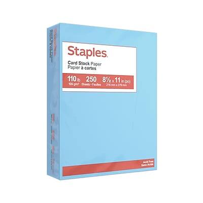 Staples - 110 lb. Cardstock Paper, 8.5" x 11", 250 Sheets/Ream (49702) - Blue
