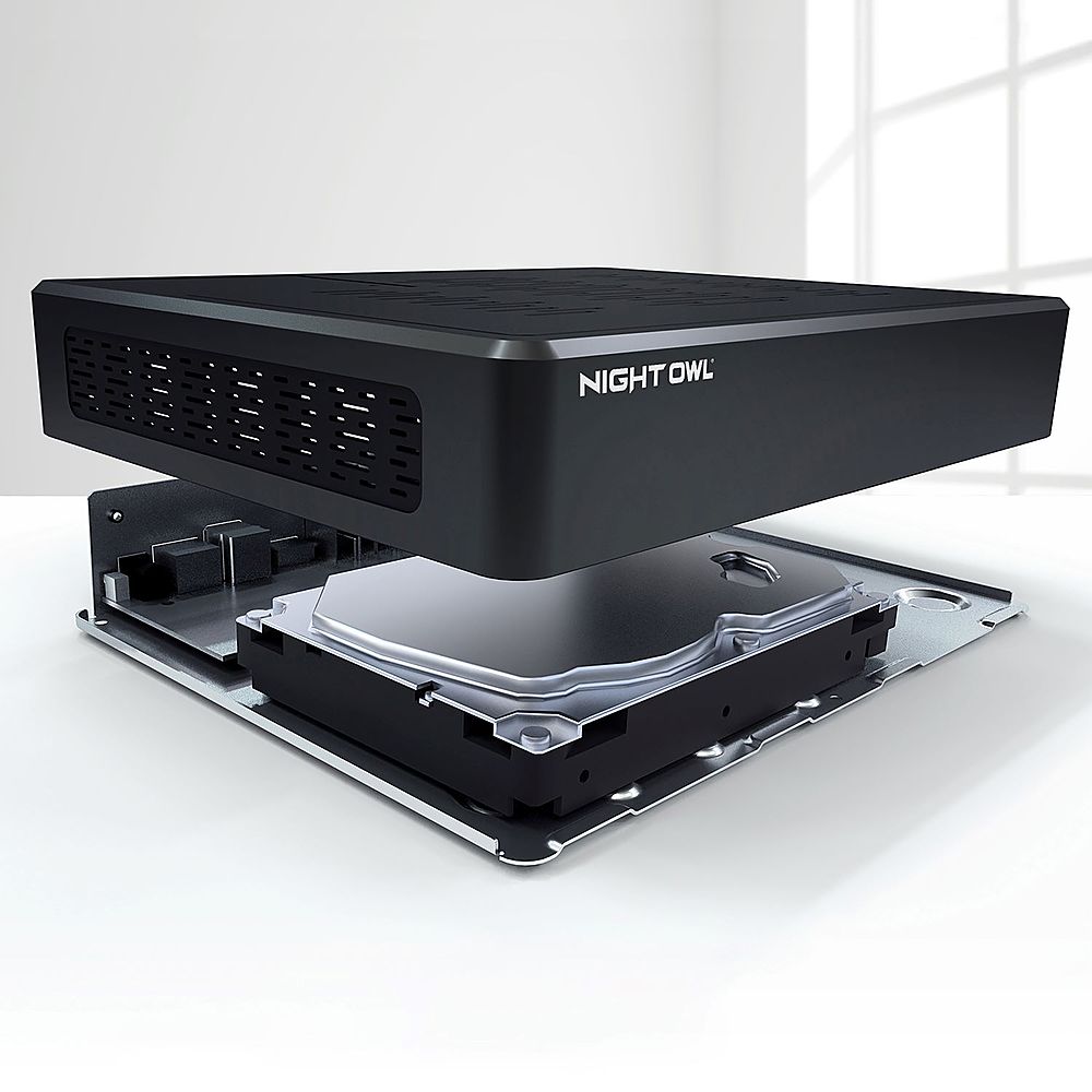 Left View: Night Owl - 8 Channel 4K Ultra HD Bluetooth Wired DVR with Customizable Storage - Black