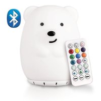 LumiPets - Kids' Night Light Bear Bluetooth Lamp with Remote - White - Front_Zoom