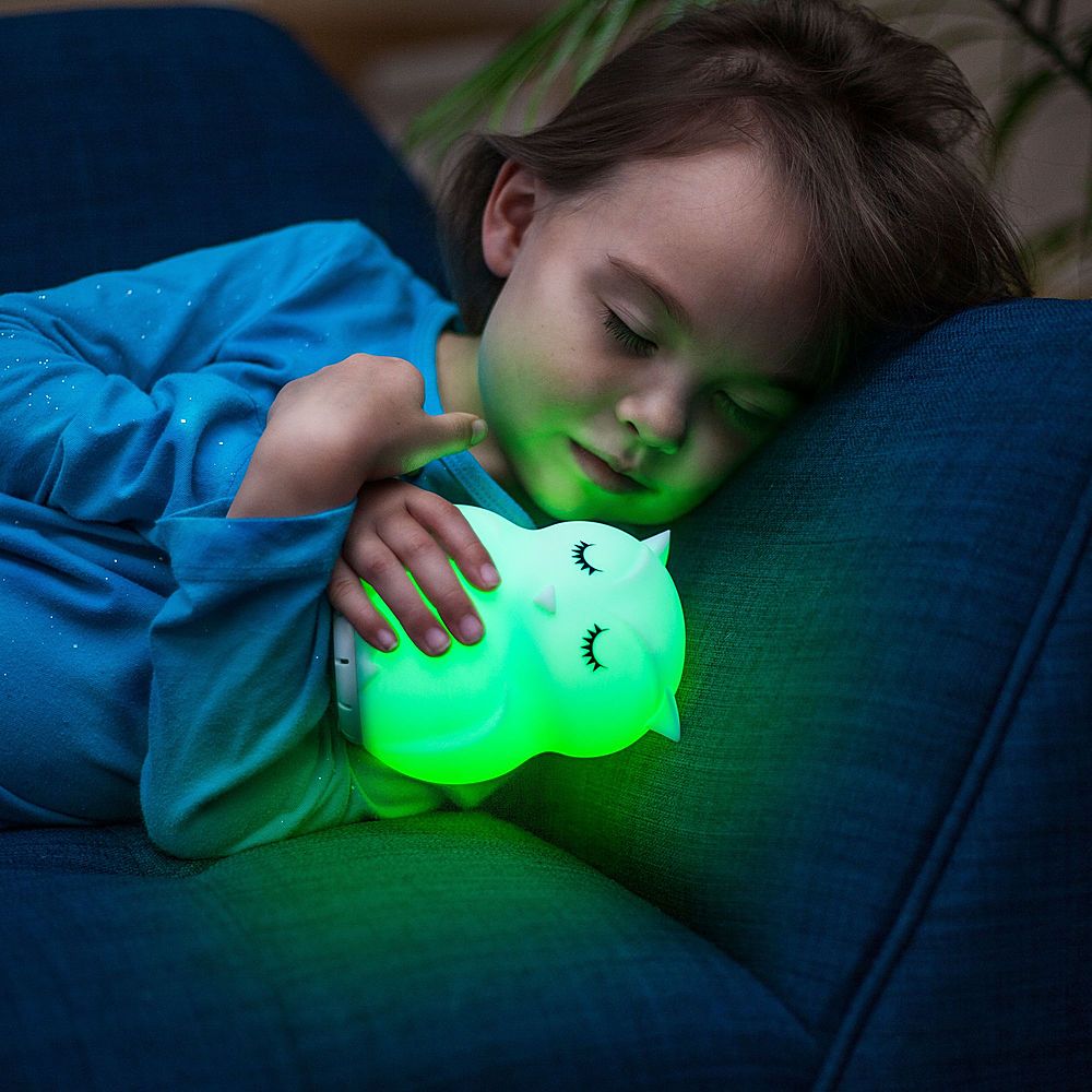 Angle View: Lumipets LED Kids' Night Light Owl Bluetooth Lamp with Remote - White