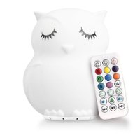 LumiPets - LED Kids' Night Light Owl Bluetooth Lamp with Remote - White - Front_Zoom