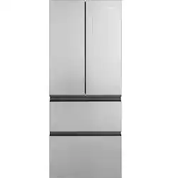 Haier - 15.0 Cu. Ft. 4-Door French Door Refrigerator with Quick Cool and Freeze - Stainless Steel - Front_Zoom