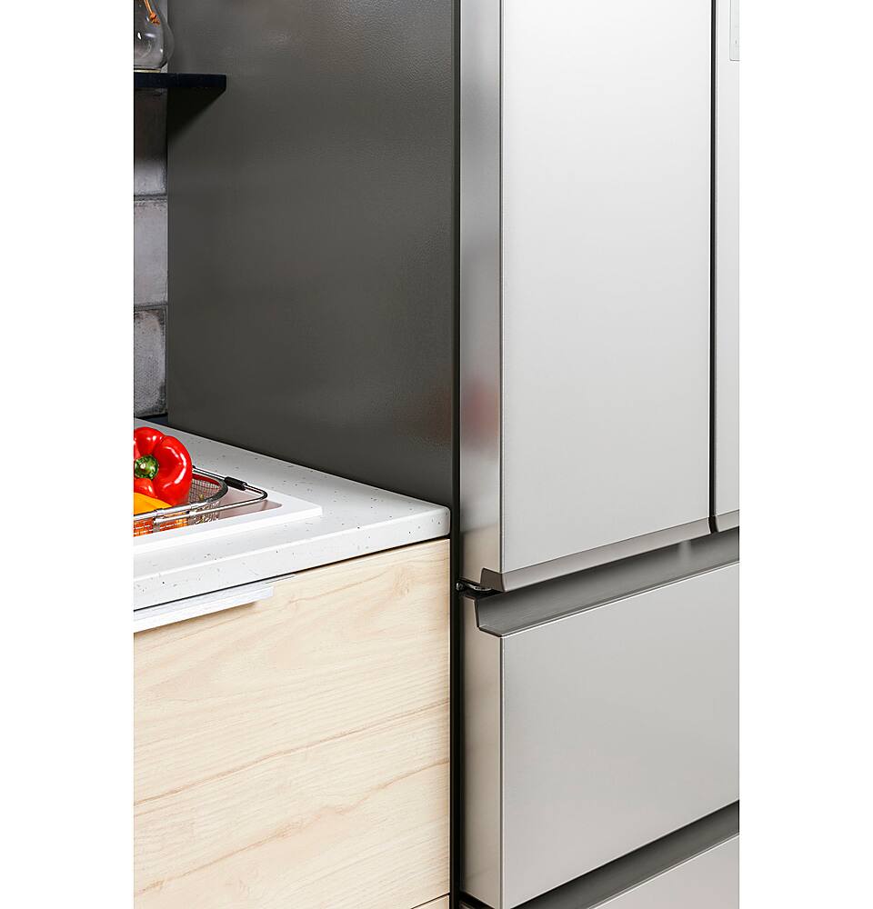 Alt View 15. Haier - 15.0 Cu. Ft. 4-Door French Door Free-Standing Refrigerator - Fingerprint Resistant Stainless Steel.