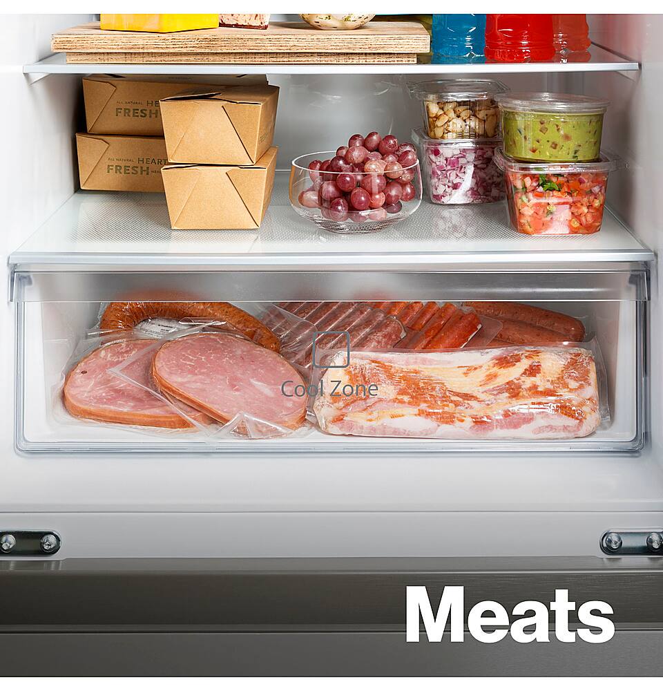 Alt View 38. Haier - 15.0 Cu. Ft. 4-Door French Door Free-Standing Refrigerator - Stainless Steel.