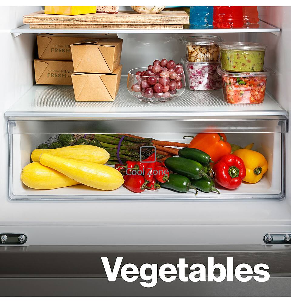 Alt View 39. Haier - 15.0 Cu. Ft. 4-Door French Door Free-Standing Refrigerator - Stainless Steel.