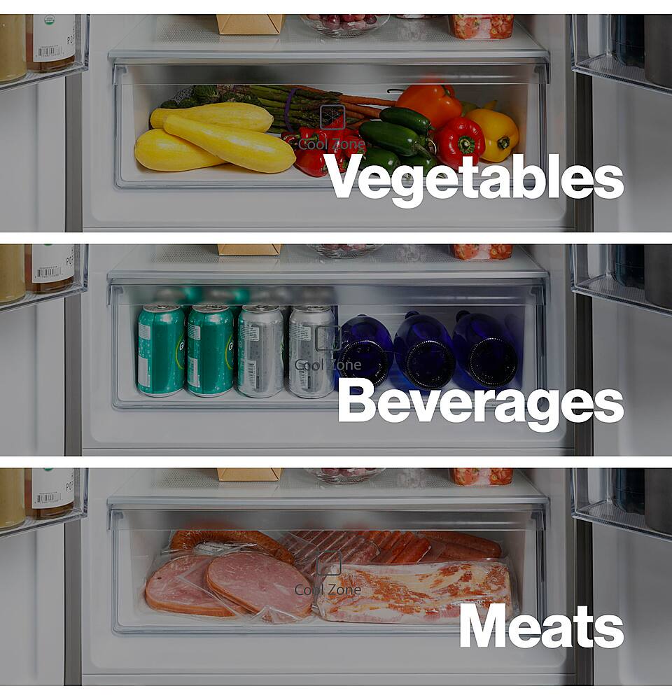 Alt View 40. Haier - 15.0 Cu. Ft. 4-Door French Door Free-Standing Refrigerator - Stainless Steel.