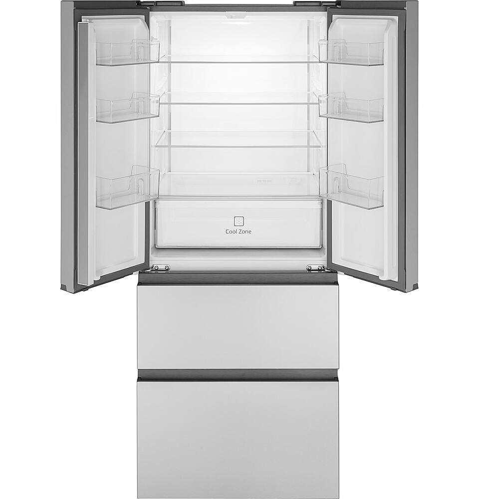 Alt View 2. Haier - 15.0 Cu. Ft. 4-Door French Door Free-Standing Refrigerator - Fingerprint Resistant Stainless Steel.