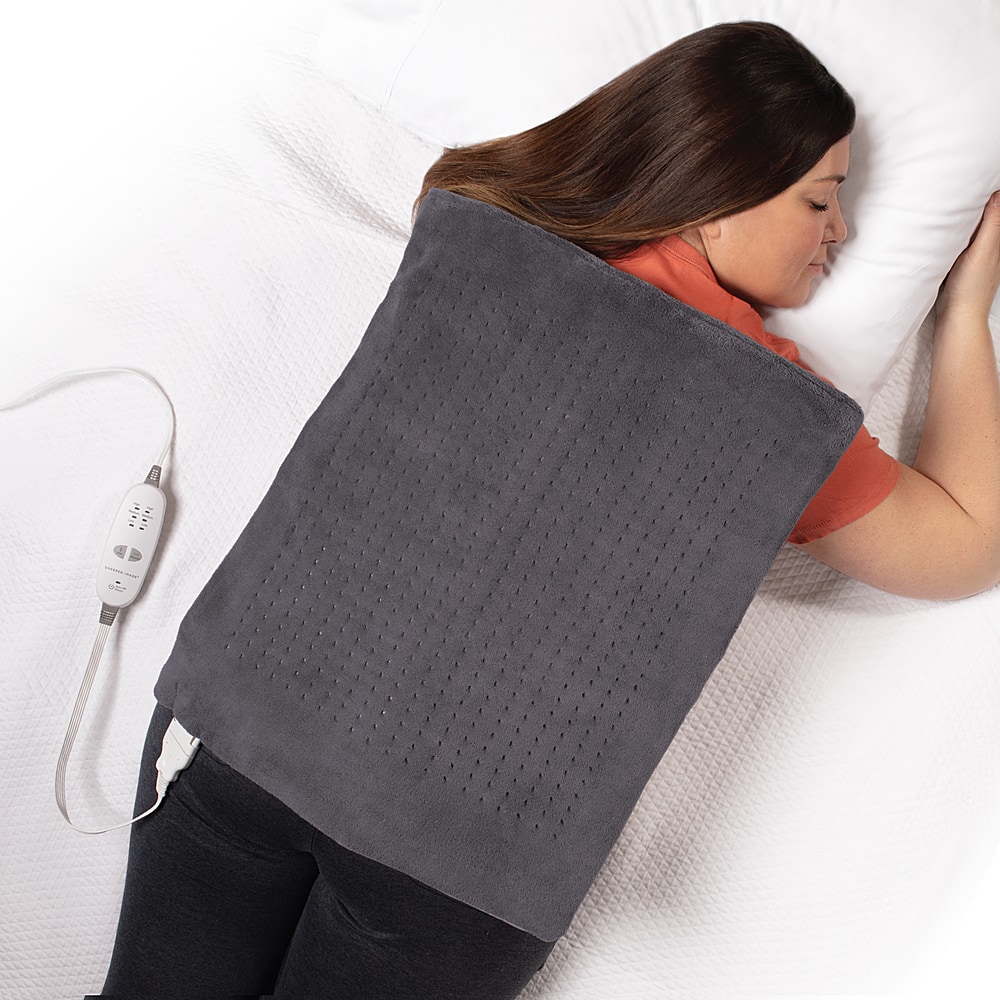 Best Buy: Calming Heat Xxl Wide Weighted Massaging Heating Pad Grey 