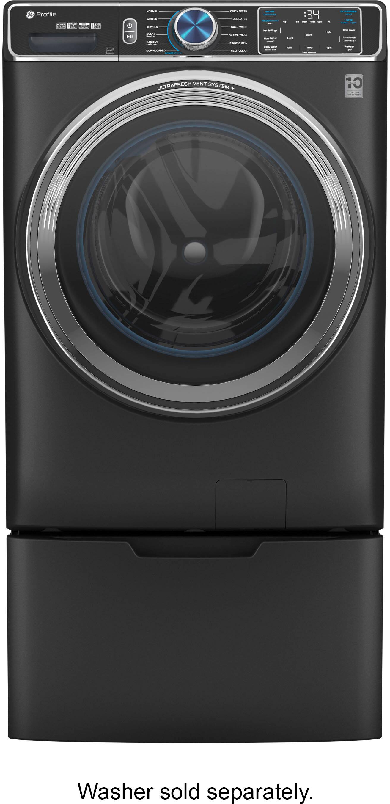 Alt View 11. GE Profile - Washer/Dryer Laundry Pedestal with Storage Drawer - Carbon Graphite.