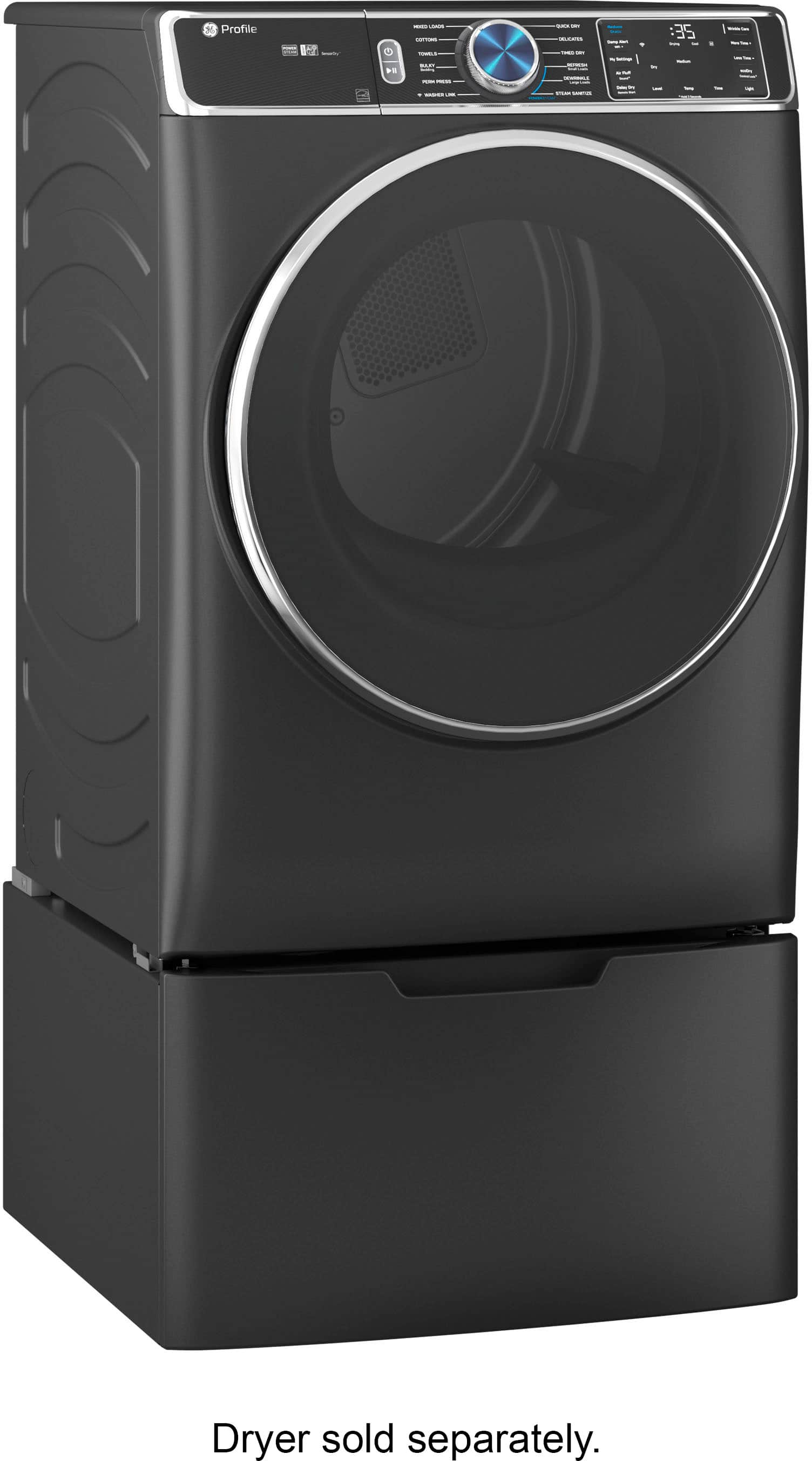 Alt View 12. GE Profile - Washer/Dryer Laundry Pedestal with Storage Drawer - Carbon Graphite.
