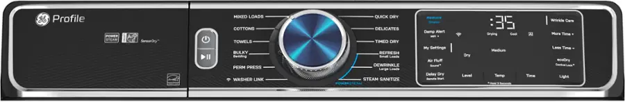 Alt View 11. GE Profile - 7.8 cu. ft. Smart Front Load Electric Dryer with Steam and Sanitize Cycle and Washer Link - Carbon Graphite.