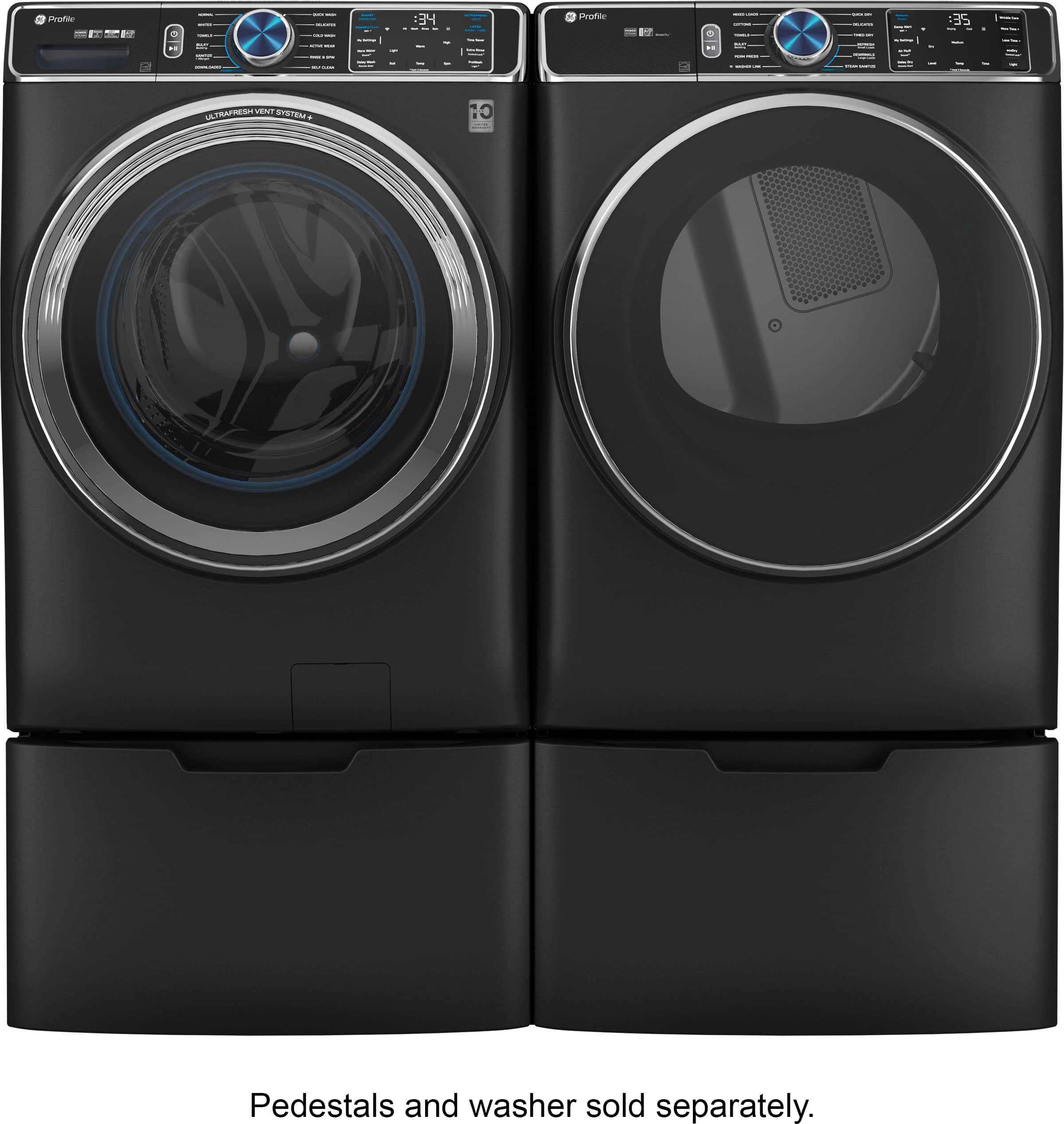 Alt View 13. GE Profile - 7.8 cu. ft. Smart Front Load Electric Dryer with Steam and Sanitize Cycle and Washer Link - Carbon Graphite.