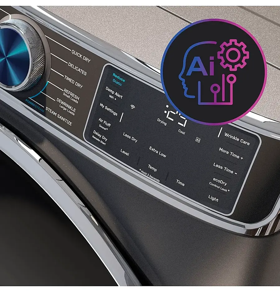 Alt View 29. GE Profile - 7.8 cu. ft. Smart Front Load Electric Dryer with Steam and Sanitize Cycle and Washer Link - Carbon Graphite.