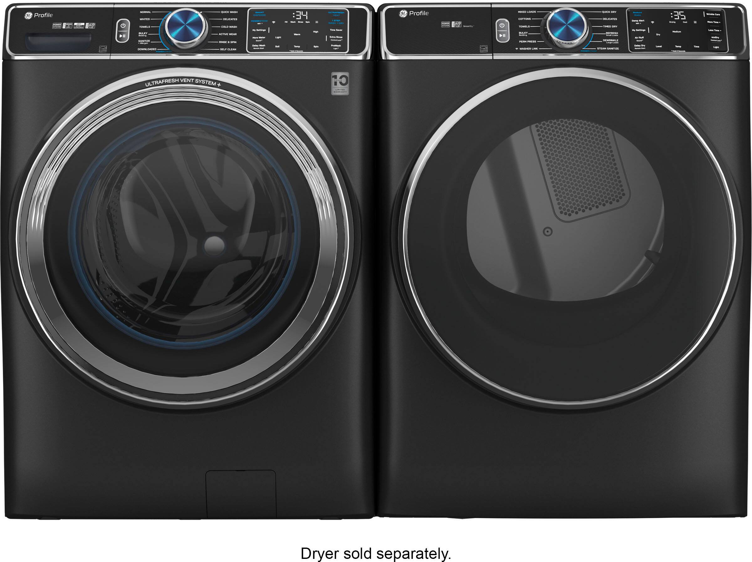 Alt View 11. GE Profile - 5.3 cu. ft Smart Front Load Steam Washer w/ SmartDispense, UltraFresh Vent System & Microban Antimicrobial Technology - Carbon Graphite.