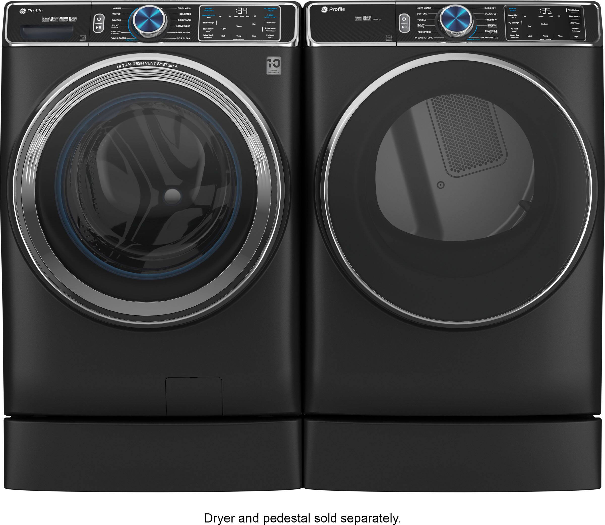 Alt View 13. GE Profile - 5.3 cu. ft Smart Front Load Steam Washer w/ SmartDispense, UltraFresh Vent System & Microban Antimicrobial Technology - Carbon Graphite.