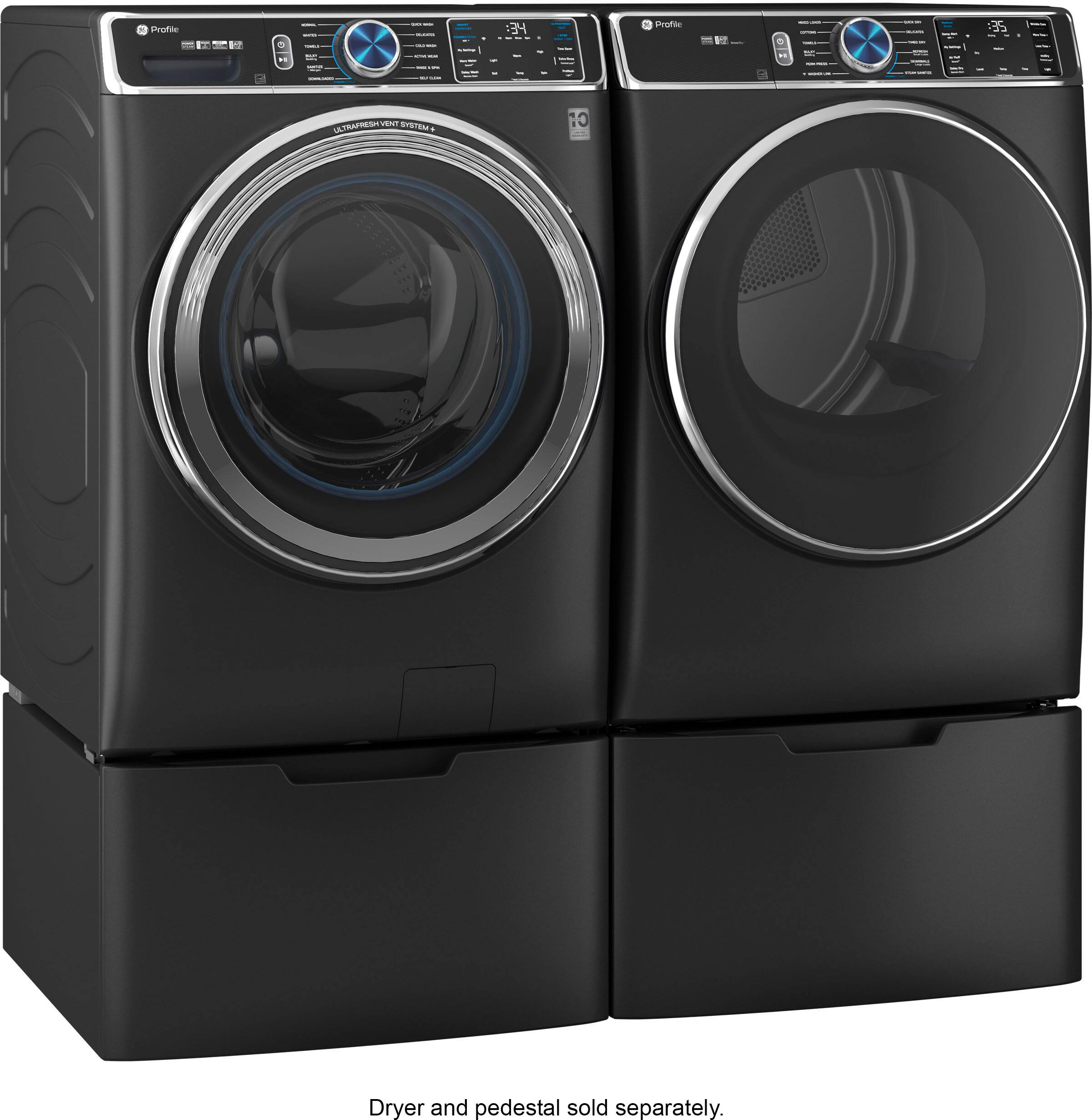 Alt View 14. GE Profile - 5.3 cu. ft Smart Front Load Steam Washer w/ SmartDispense, UltraFresh Vent System & Microban Antimicrobial Technology - Carbon Graphite.
