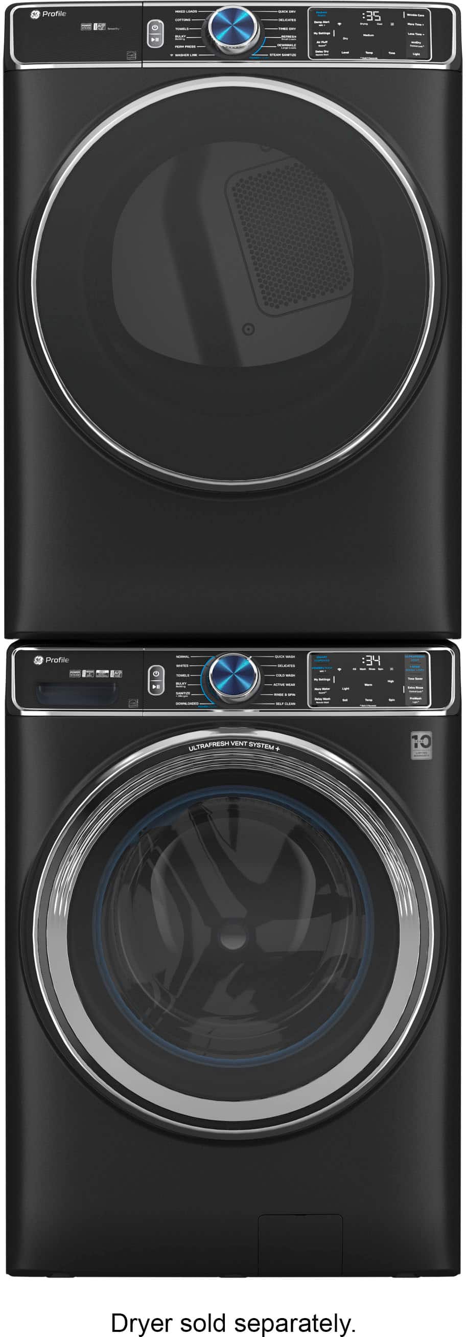 Alt View 15. GE Profile - 5.3 cu. ft Smart Front Load Steam Washer w/ SmartDispense, UltraFresh Vent System & Microban Antimicrobial Technology - Carbon Graphite.