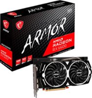 MSI - AMD Radeon RX 6600 ARMOR 8G- 8GB GDDR6 - PCI Express 4.0 Gaming Graphics Card - Black/Sliver - Front_Zoom