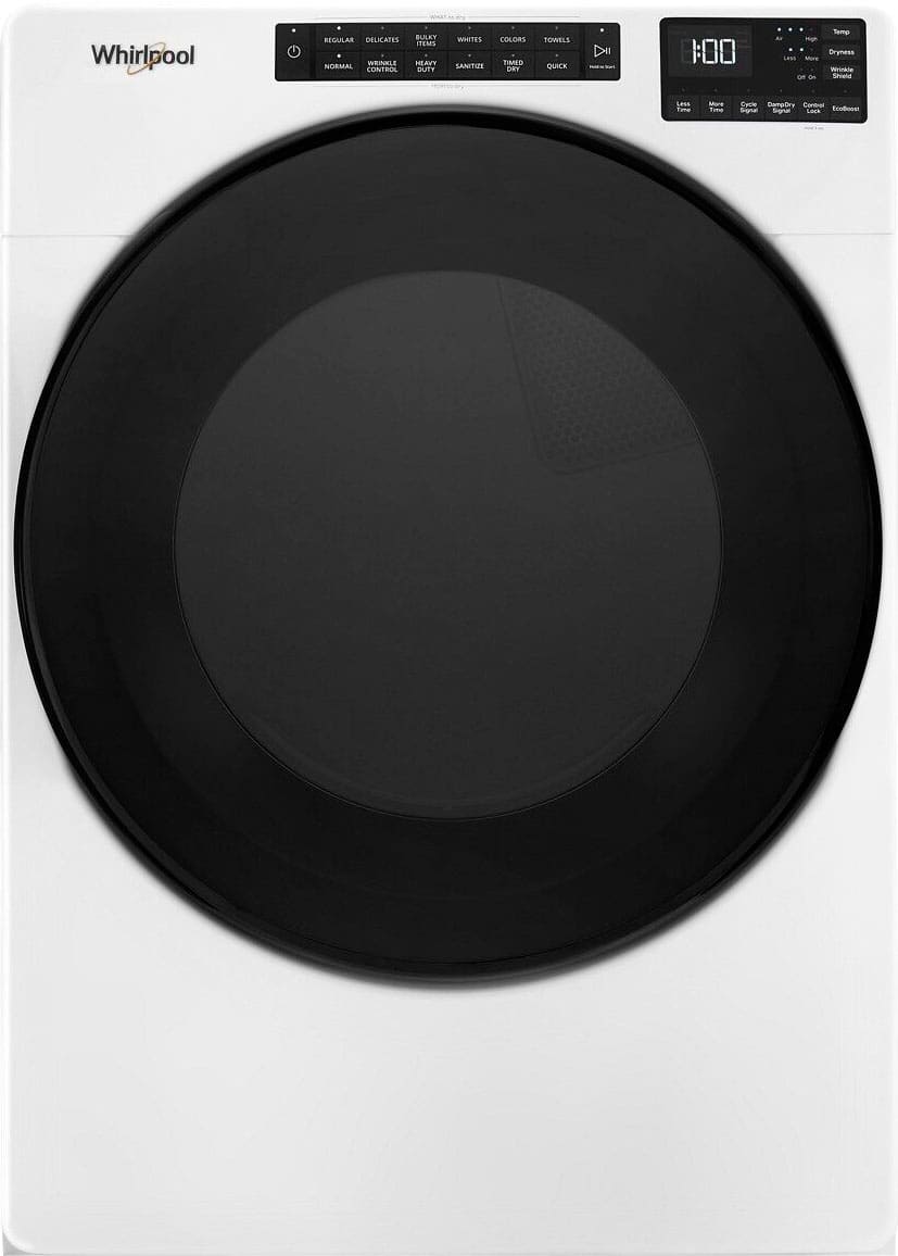 Front. Whirlpool - 4.5 Cu. Ft. High-Efficiency Stackable Front Load Washer with Steam and Tumble Fresh - White.