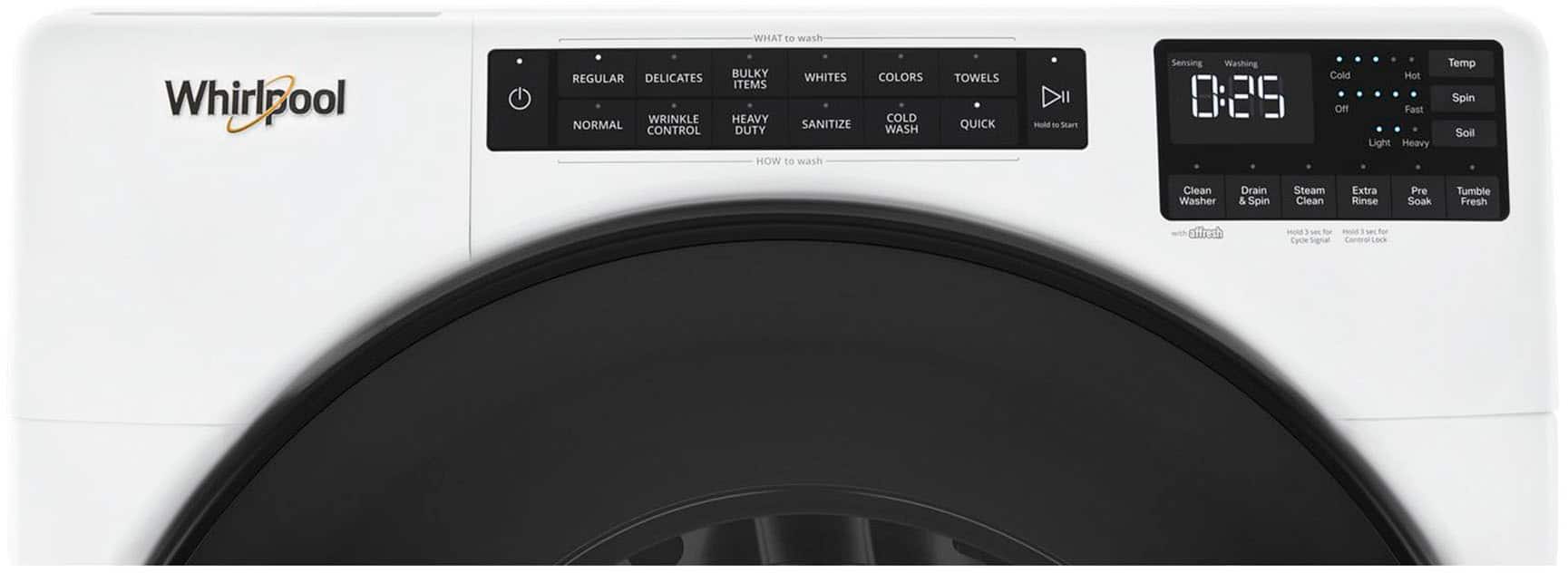 Alt View 4. Whirlpool - 4.5 Cu. Ft. High-Efficiency Stackable Front Load Washer with Steam and Tumble Fresh - White.