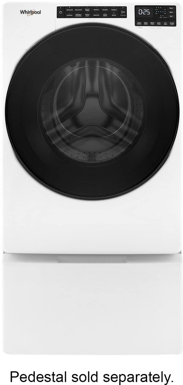 Alt View 6. Whirlpool - 4.5 Cu. Ft. High-Efficiency Stackable Front Load Washer with Steam and Tumble Fresh - White.