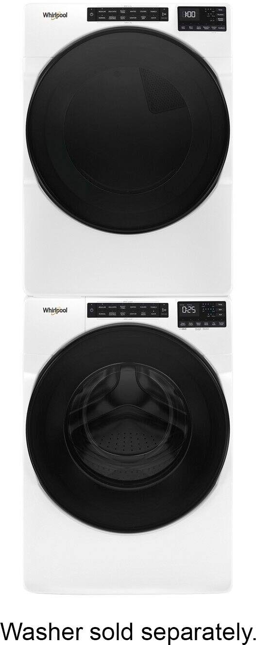 Alt View 16. Whirlpool - 7.4 Cu. Ft. Stackable Electric Dryer with Wrinkle Shield - White.