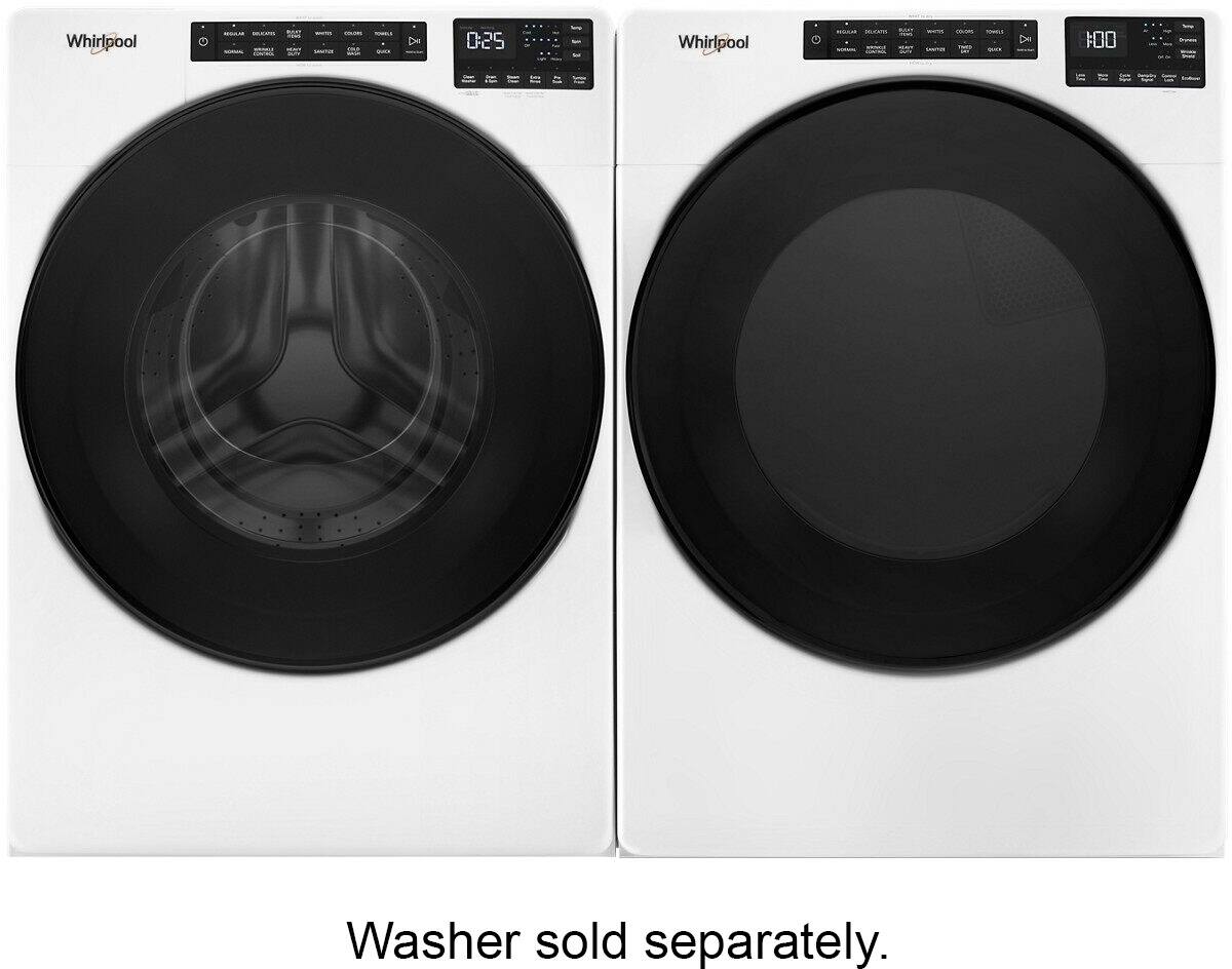 Alt View 17. Whirlpool - 7.4 Cu. Ft. Stackable Electric Dryer with Wrinkle Shield - White.